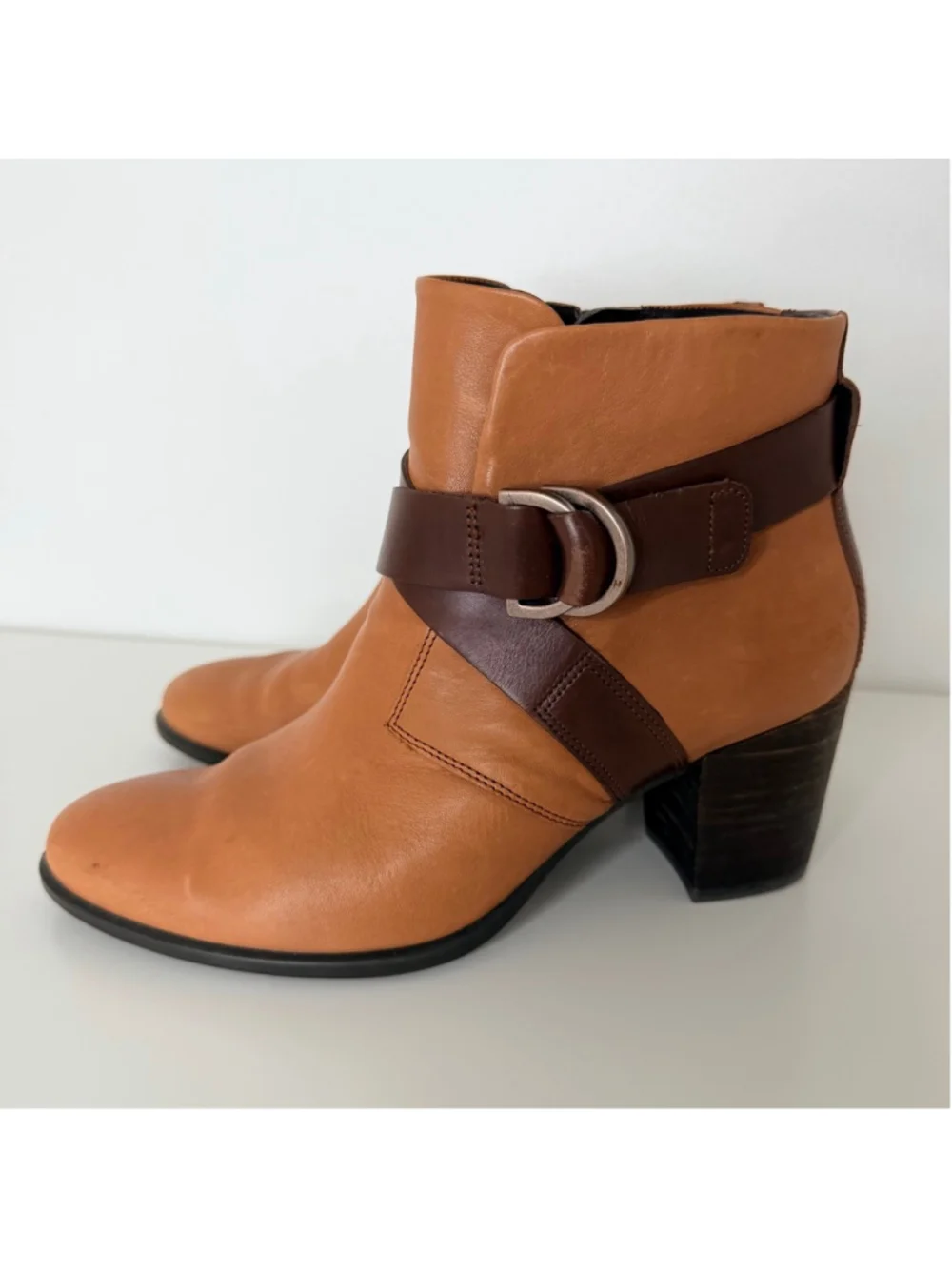 ECCO Shape 55 Mid Cut Boots Brown Leather Women's 38